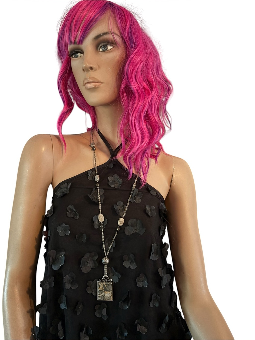 Long Necklace with Jasper Pendant